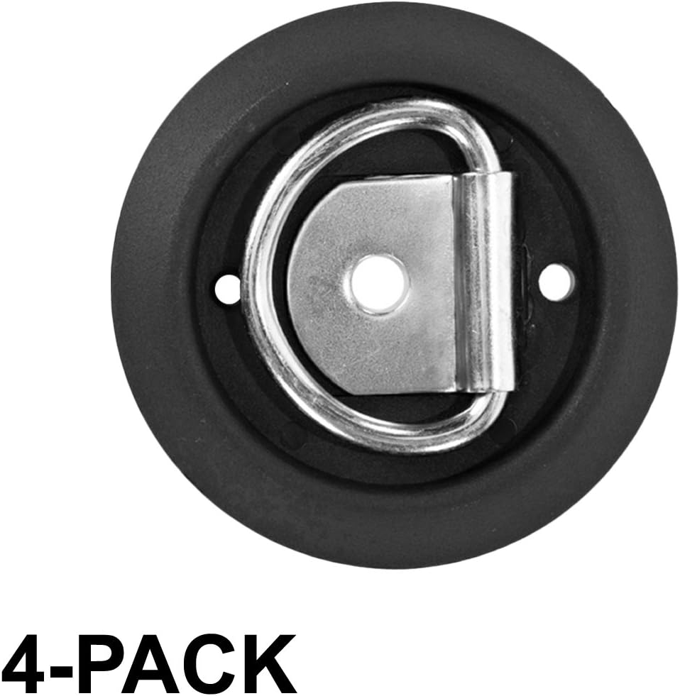 Mackie Ent IncFlush Mount Anti-Rattle Tiedown Anchors 1,200 lb Capacity 1-Hole D-Ring - 4