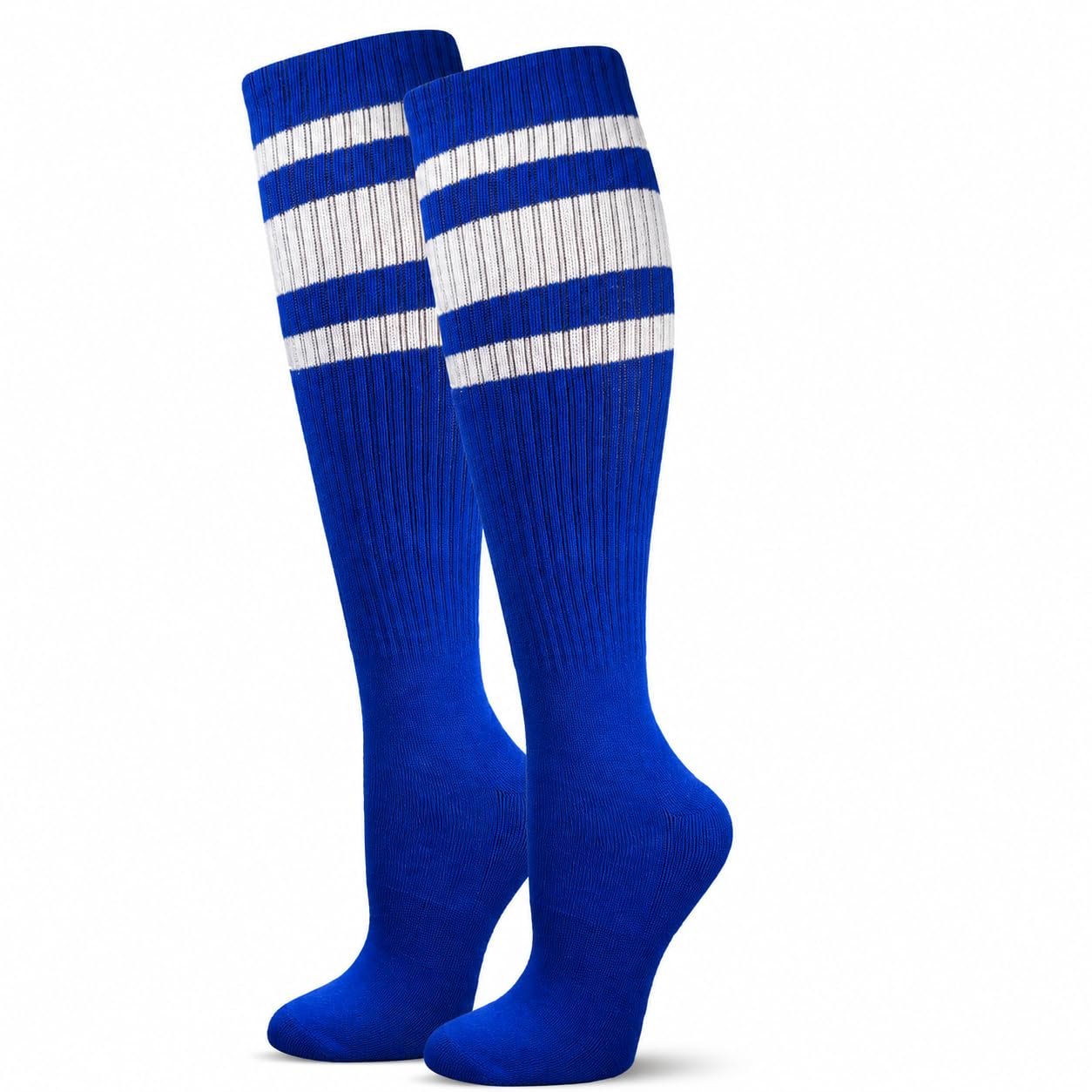 Premium Striped Adult Knee High Tall Athletic Skater Tube Socks