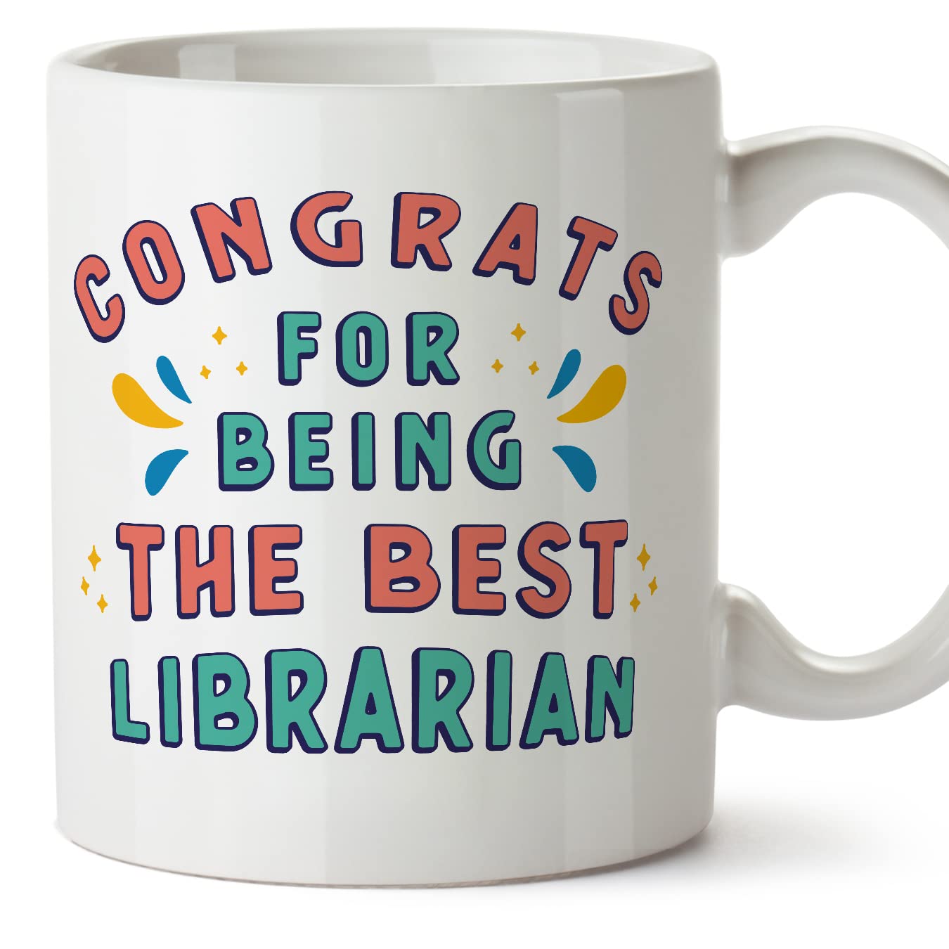 MUGFFINS Librarian Mug - in English - Congrats for Being The Best - Funny Gift for Colleagues - Ceramic 11oz Mug