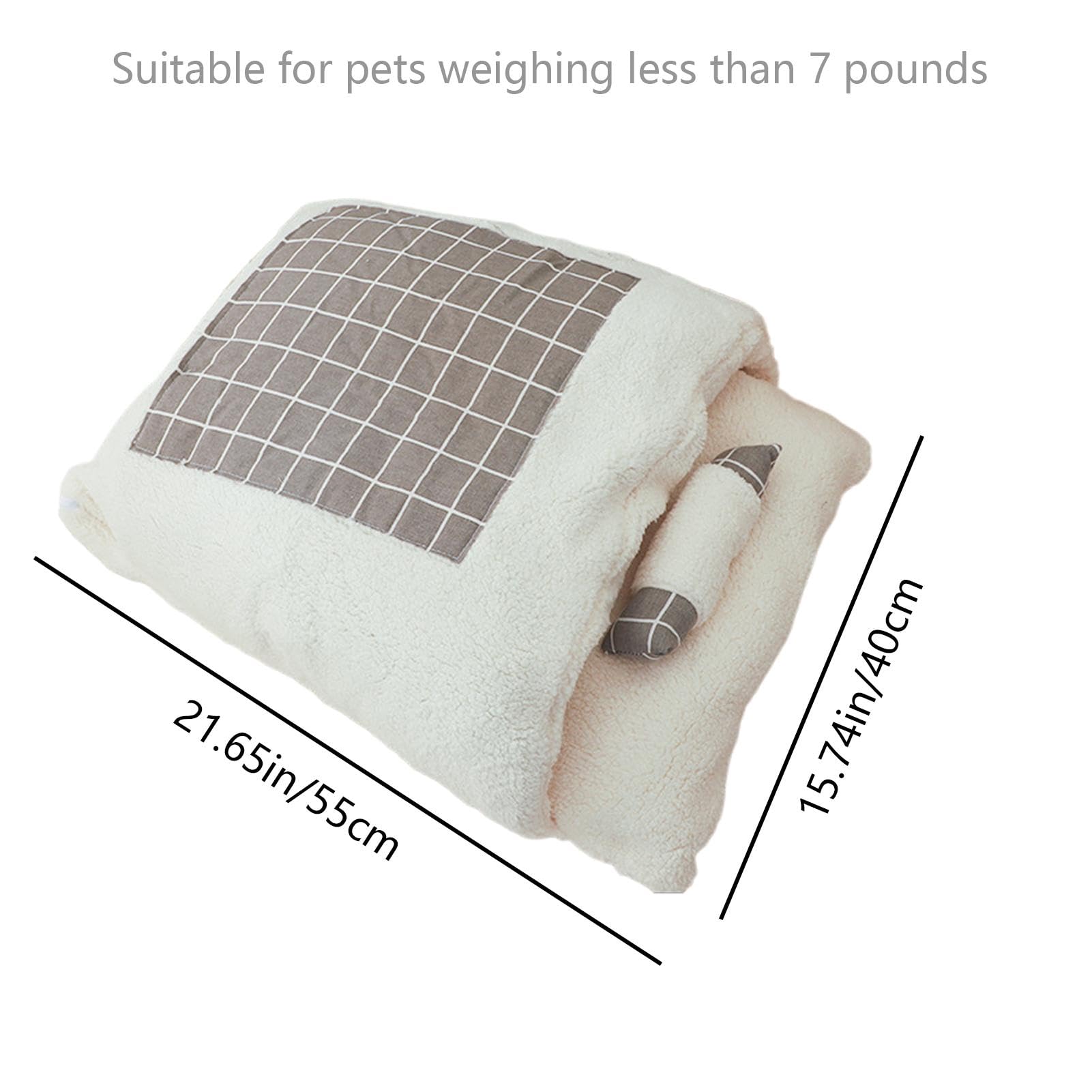 Saco De Dormir Para Mascotas Bolsa Cálida Lavable | Semi-cerrado para Gatos Para Cachorros Y Para Exterior E Interior Para Invierno Y Clima Frío Para Calentamiento