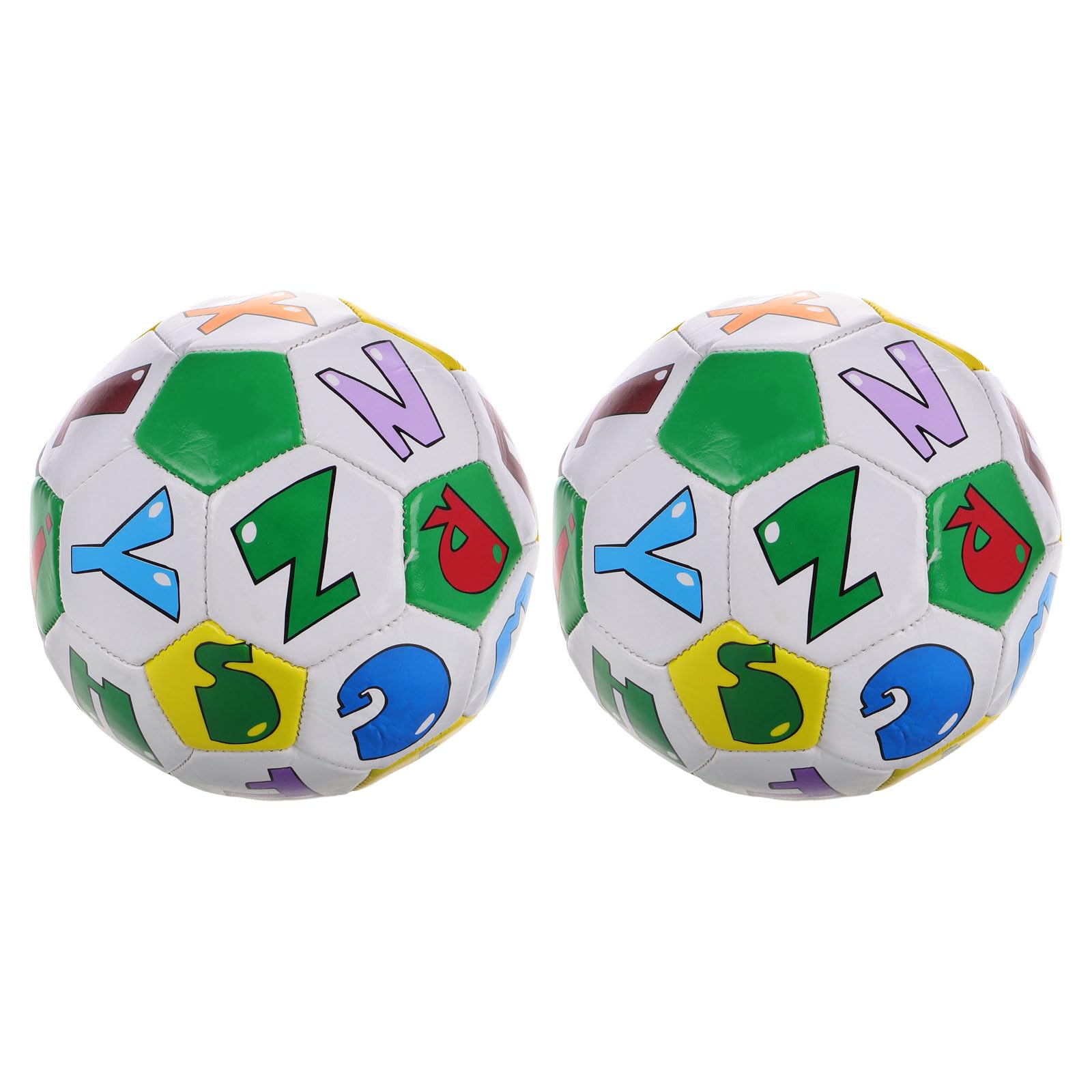 BESPORTBLE 2 Piezas Balón de Fútbol Infantil de Goma Talla Pelota Educativa con Alfabeto para Niñas Entrenamiento Juvenil para Actividades al Aire y Interior
