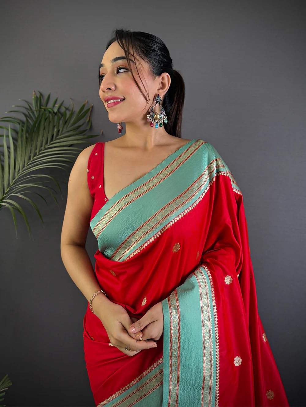 SGF11 Women's Kanjivaram Pure Soft Silk Saree With Unstitched Blouse Piece product image 2