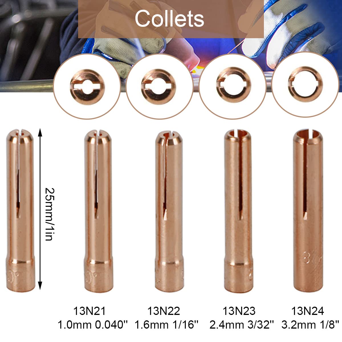 Kit Accessoires Lentilles Gaz TIG #8 Pour Torches SR WP 9 17 18 20 25 26 - 18 Pièces