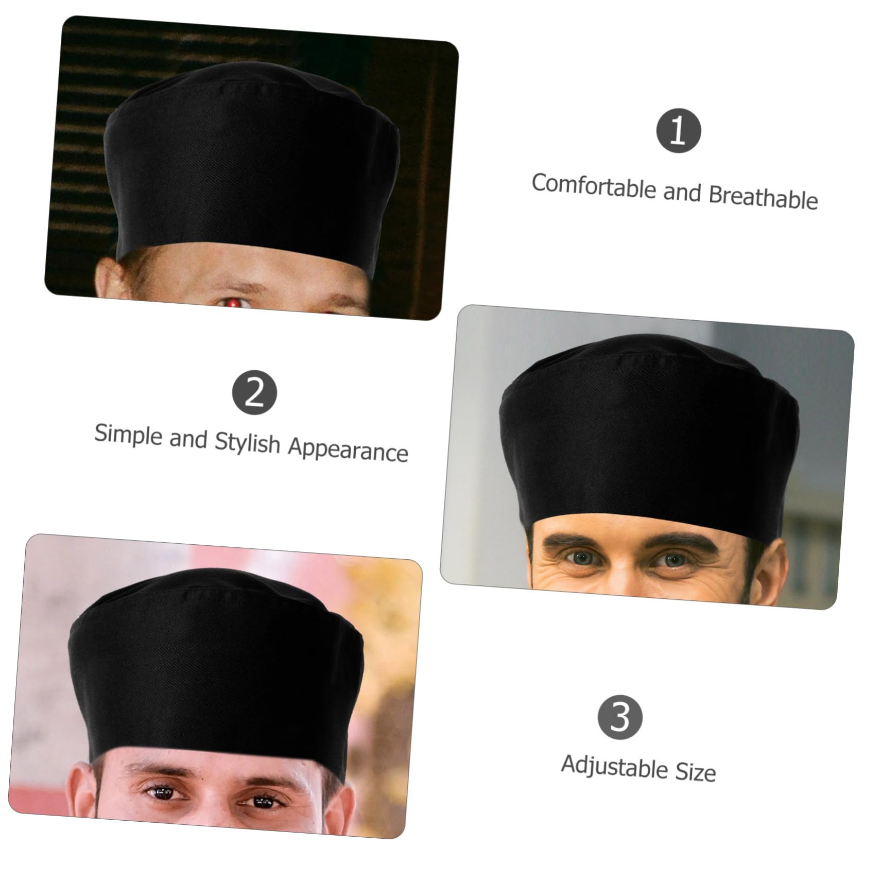 Holibanna Gorro De Trabajo De Cocina Gorro De Cocinero Sombrero De para Hotel Sombrero De Uniforme para Restaurante Sombrero De Cocinero De Cocina Algodón Black