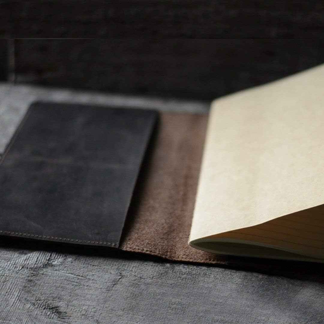 JJNUSA Personalized leather midori travel journal A5 refillable notebook Leuchtturm 1917 leather cover case for A5 notebook Simple A5 Refillable Leather Journal Notebook cover A5 5.8"x8.2"