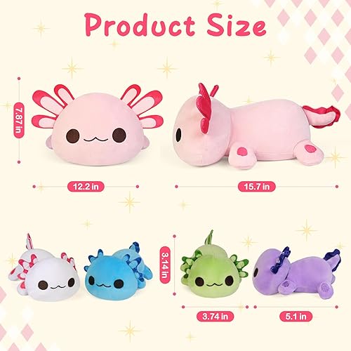 Miniatura 6 de KMUYSL Juguetes de peluche para niños de 3 a 8 años en adelante  Axolotl Mommy con 4 bebés en su barriga, juego de juguetes de peluche para niños