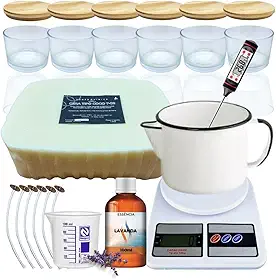 kit completo para iniciante velas artesanais Cera de Coco C/Pote de Patê