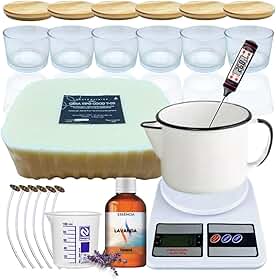 kit completo para iniciante velas artesanais Cera de Coco C/Pote de Patê
