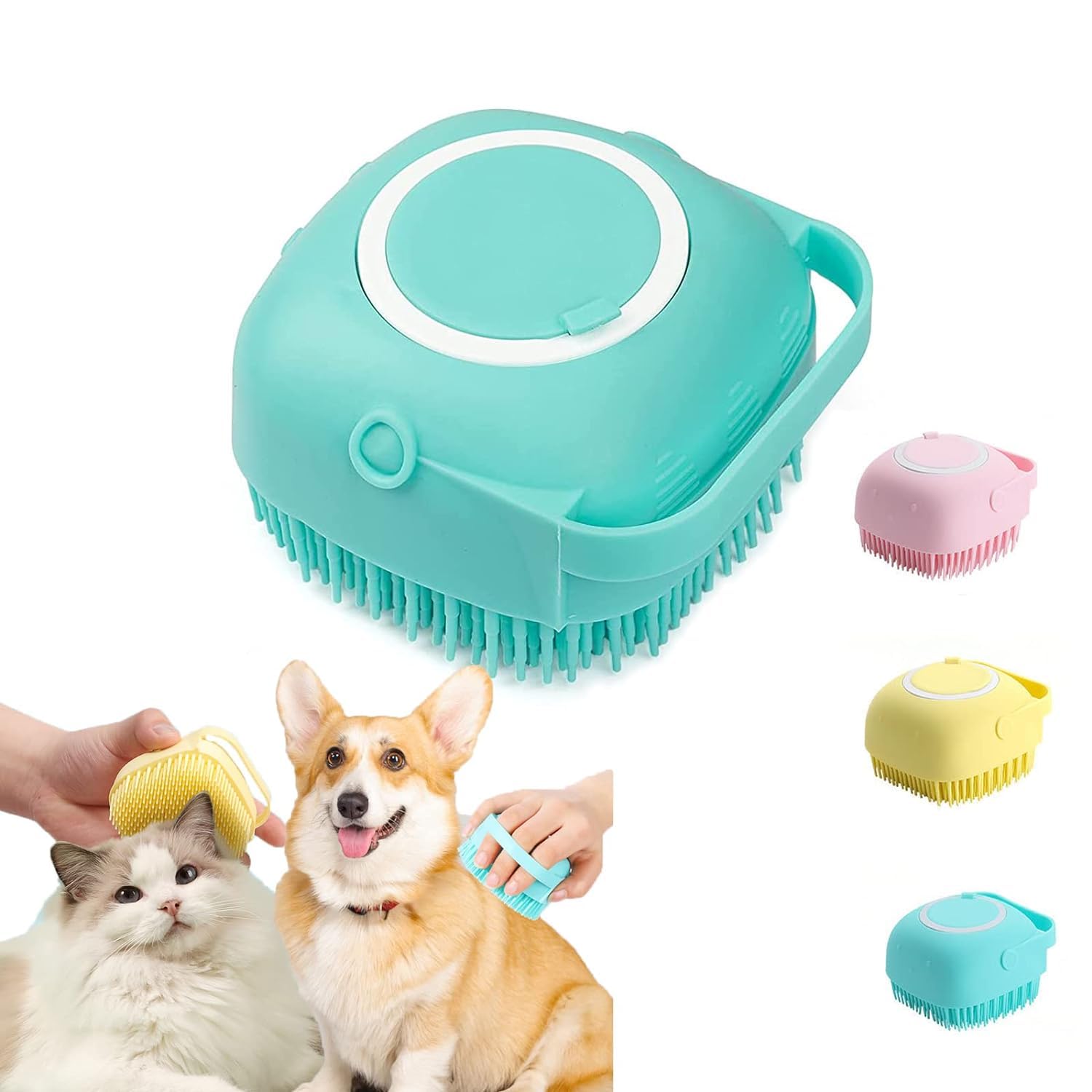 TopFinder® Dog Bath Brush - Soft Silicone Dog Brush With Soap Dispenser, Pet Grooming Bath Massage Brush Shampoo Dispenser, Dog Shower Pet Bath Brush, Dog Brush Long Short Haired Dogs, Bath for Cats (B0CMGTWVDS) Amazon Price History, Amazon Price Tracker