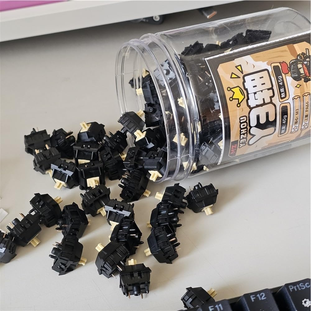 Keygeek Y3 Switch, Interrupteur Mécanique Linéaire Thocky Pré-lubrifié pour Clavier Mécanique(40g,110PCS)