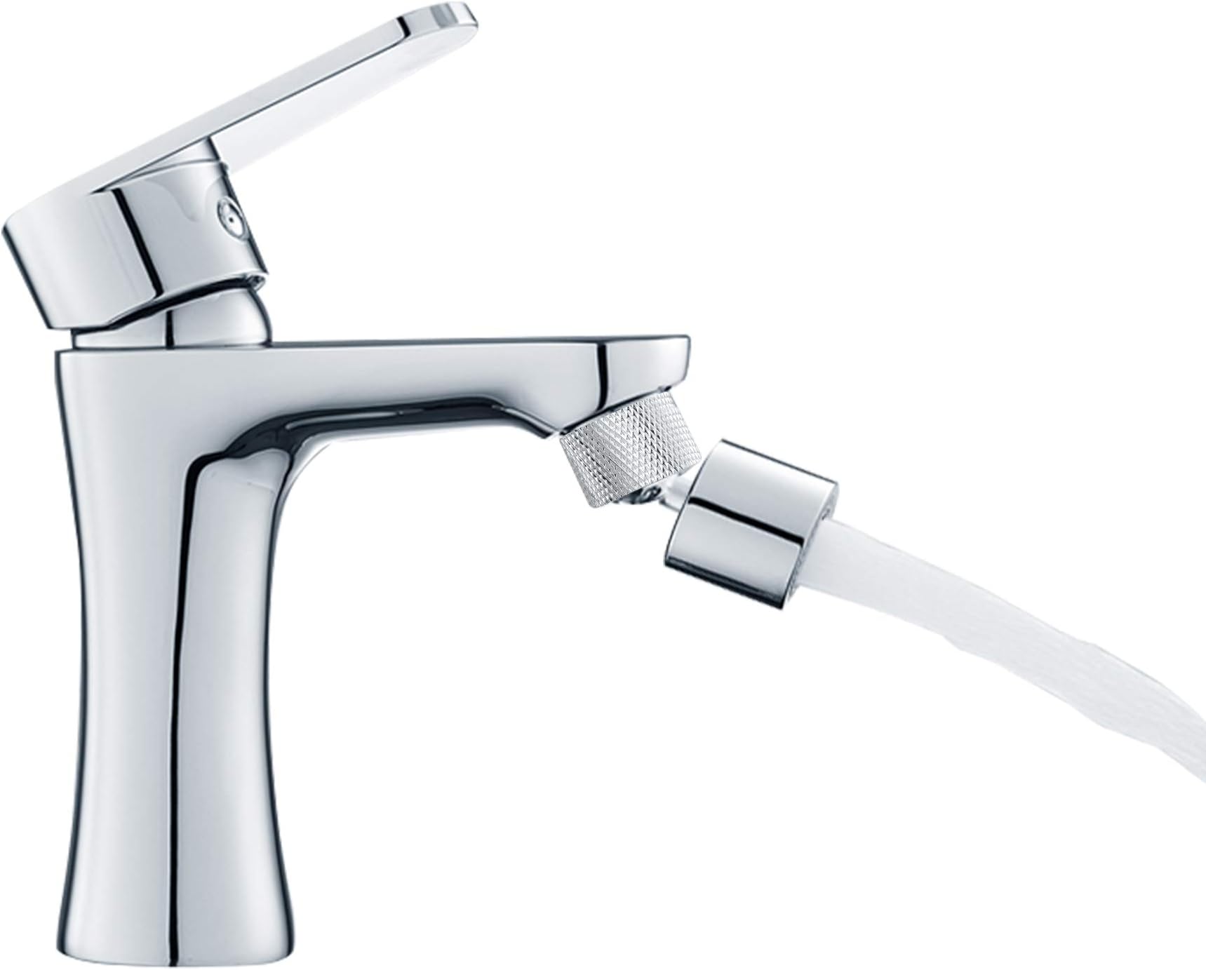 Faucet Aerator,360 Degree Swivel Kitchen Faucet Female Aerator Replacement,2-Sprayer Dual-function Water Saving Kitchen Faucet Tip Sink Aerator,55/64 Inch-27UNS-1.8 GPM-Chrome-Knurling