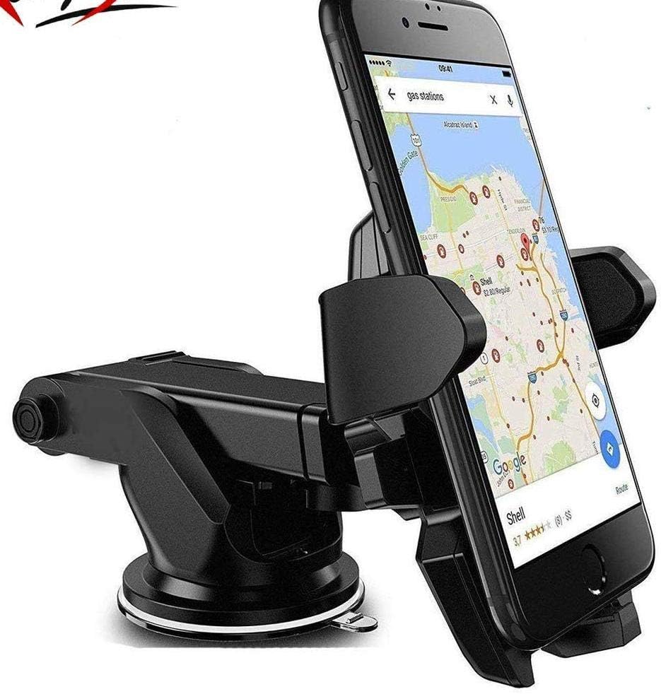 Mobilegabbar Adjustable Mobile Holder / Mobile Stand / Car Stand With Quick One Touch Technology For Mobiles Phones (Black )