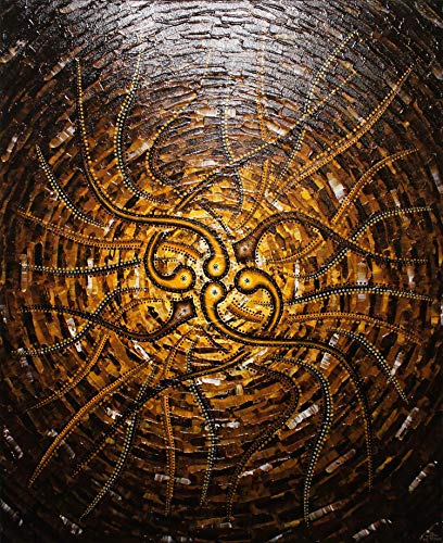 Peinture contemporaine Sens bruni salon moderne toile 61 x 50 cm