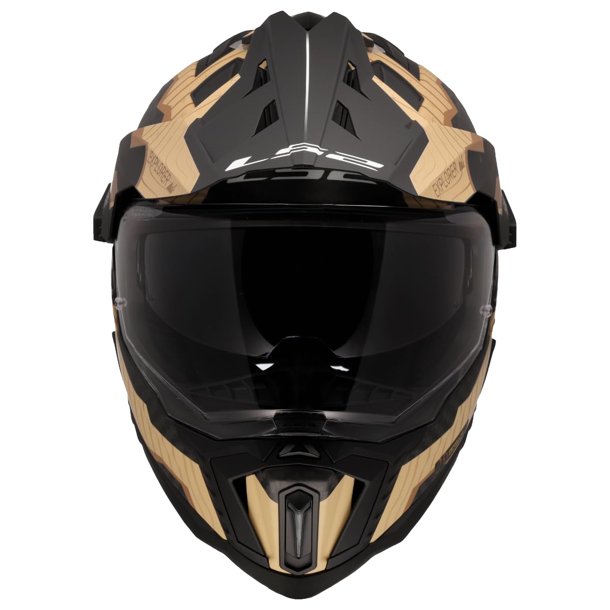 LS2, Casco Moto Cross Explorer Carbon Trick Matt Brown Sand