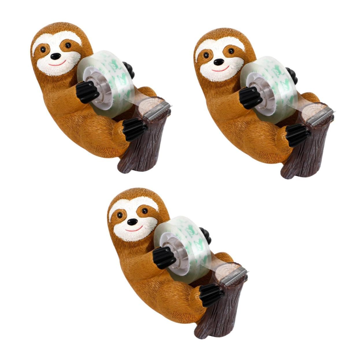Angoily 3 Stück Süßer Tape Holder im Sloth Design Tape Cutter für Zuhause und Büro Praktische und Dekorative Klebebandhalterung Leicht und Tragbar für Vielseitige Anwendungen