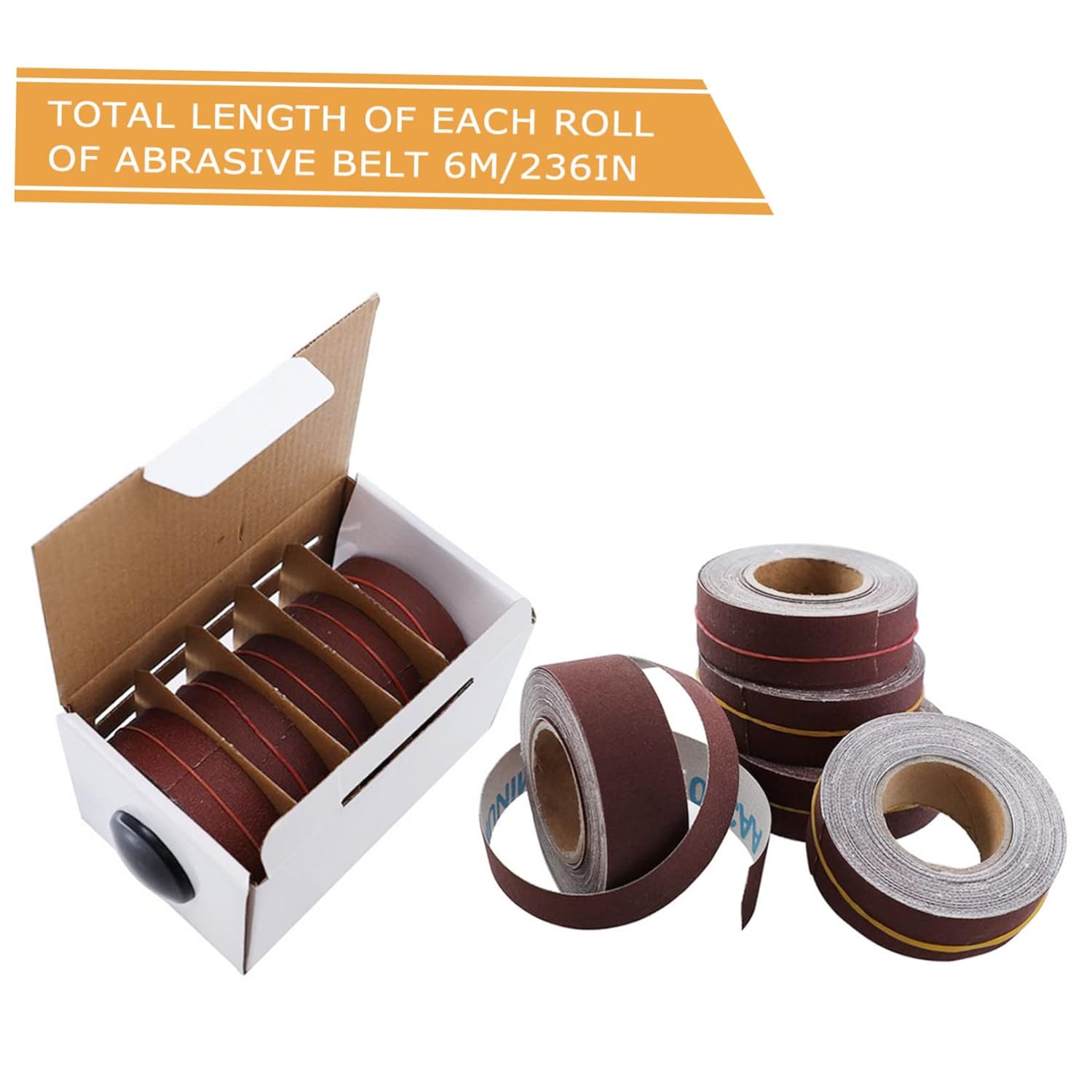 PRETYZOOM Emery Cloth Roll Sandpaper Dispenser Box Draw Out Type Abrasive Sanding Roll for Woodworking and Finishing and Wear Resistant for High Speed