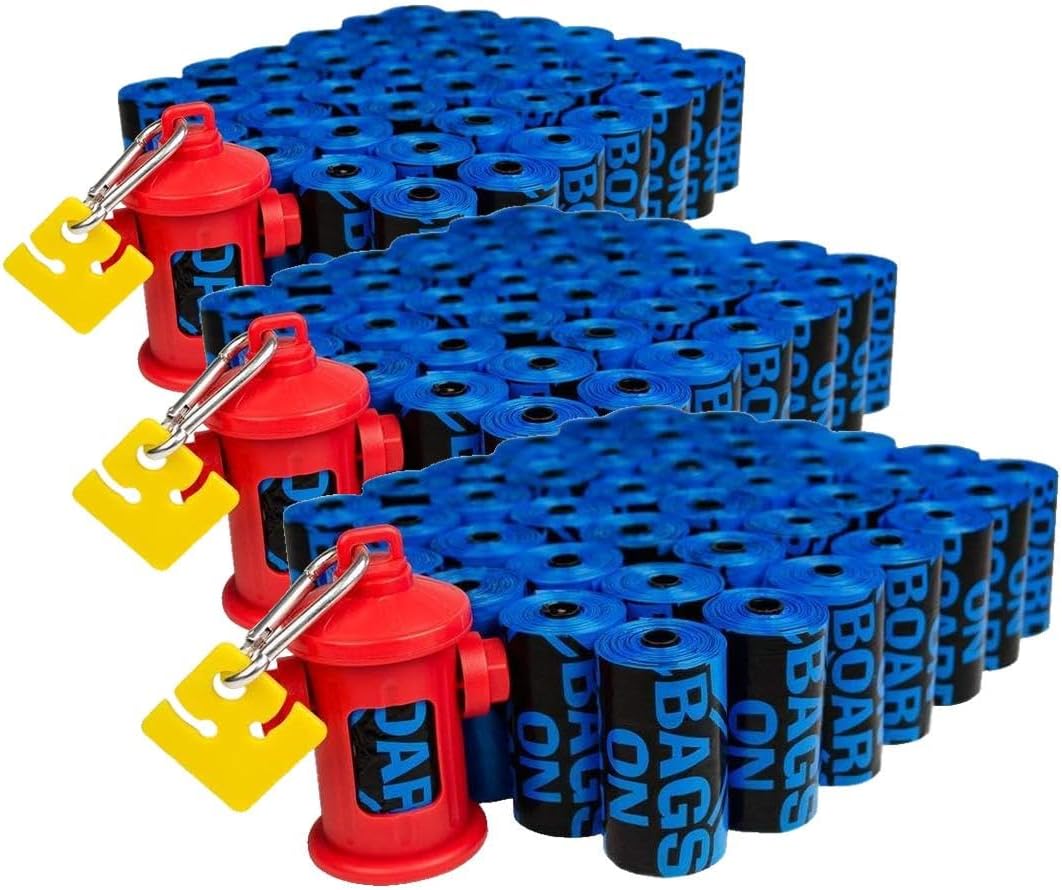 Bags on Board Dog Poop Bags - Strong, Leak Proof Dog Waste Bags - 9 x 14 Inches, 600 Blue Bags (3203940071)