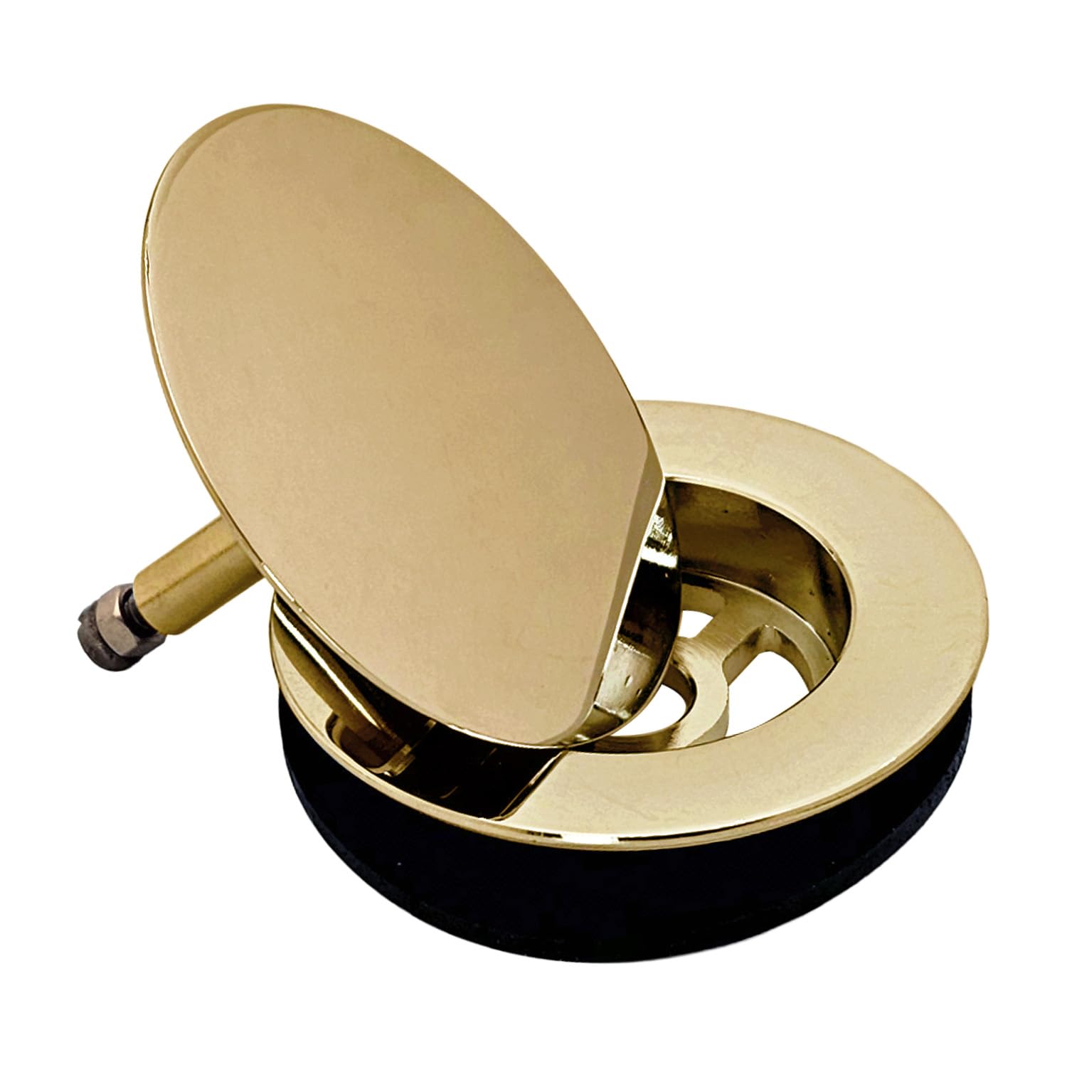 Westbrass D50P45SRE-01 - Tapón de desagüe para bañera de 45 pulgadas con perilla giratoria de desbordamiento, tapón emergente SCH. 40 accesorios de PVC, latón pulido