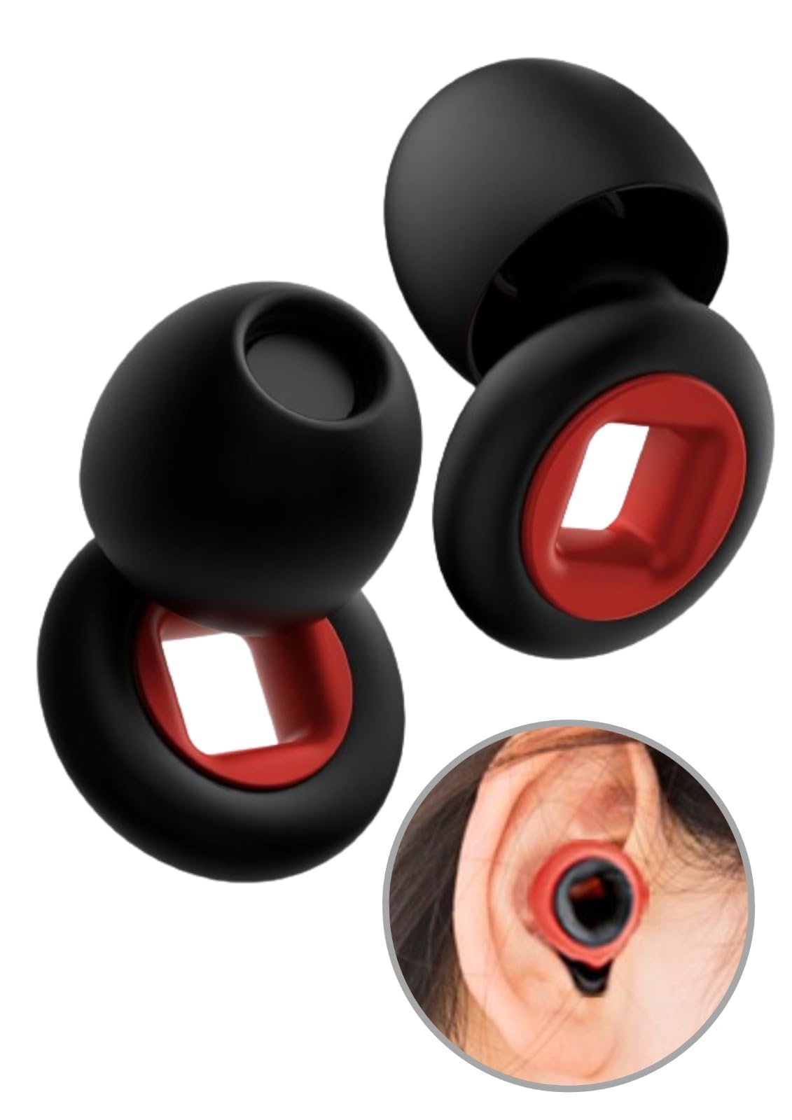 Ultra-Soft Reusable Silicone Ear Plugs for Sleeping, Concerts, Swimming, Noise Sensitivity, Snoring, Work & Studying - Black