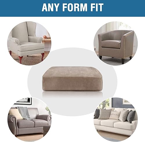 Miniatura 7 de H.VERSAILTEX Funda de cojín elástica de terciopelo para sofá, funda de cojín de felpa para silla, sofá biplaza o sofá, protector de muebles, cojín