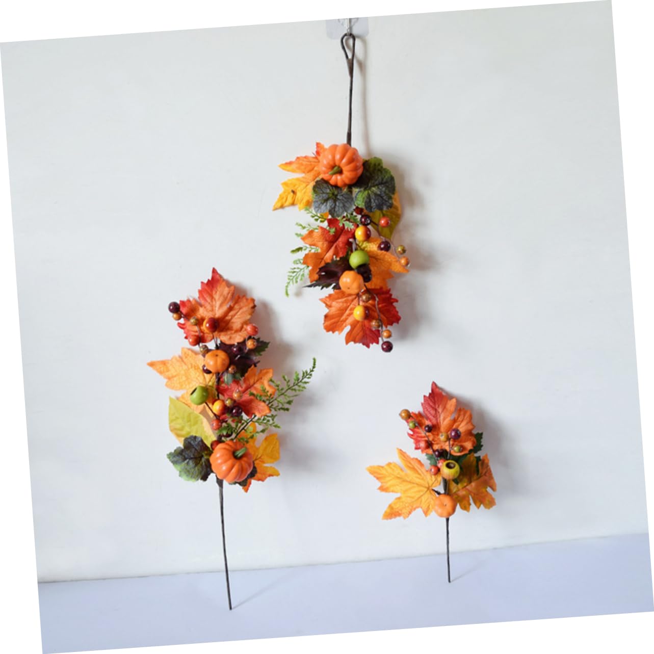 PRETYZOOM Halloween Kürbis 10 STK Faux-ahorn-kürbis Herbstdeko Künstliche Blüten Kürbis-ahornblätter Zweig Künstlicher Ahornblattzweig Gefälschter Kürbiszweig Künstliche Fallpicks Seidenblume Orange