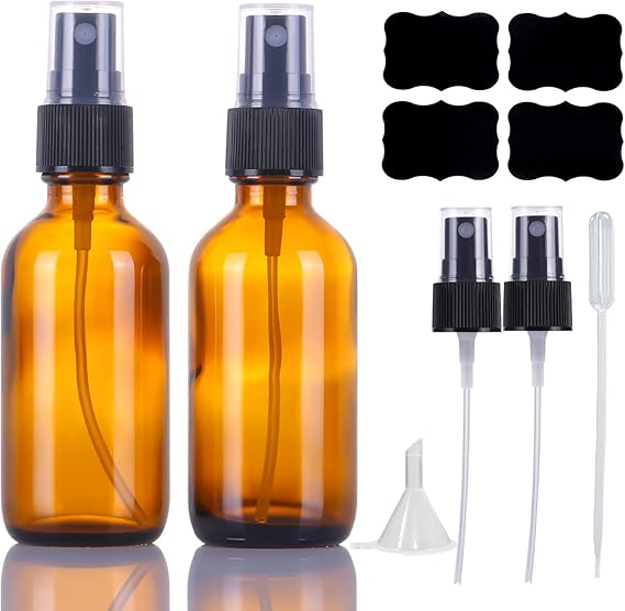 Flacon Vaporisateur Spray Vide Verre Ambre 60ml,Petit Bouteille Spray