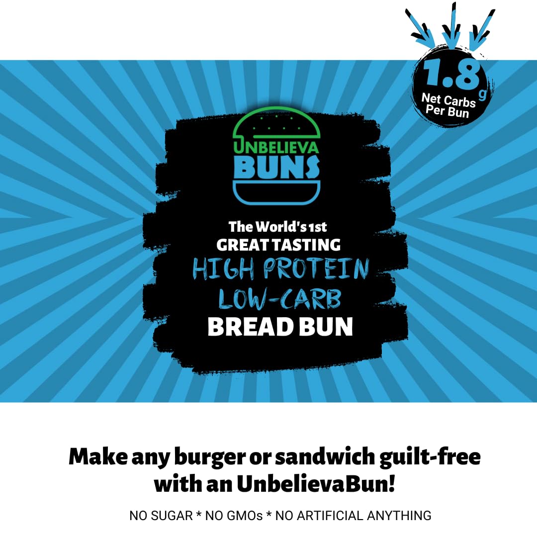 UnbelievaBuns High Protein, Low Carb Bread Buns 6 Pack
