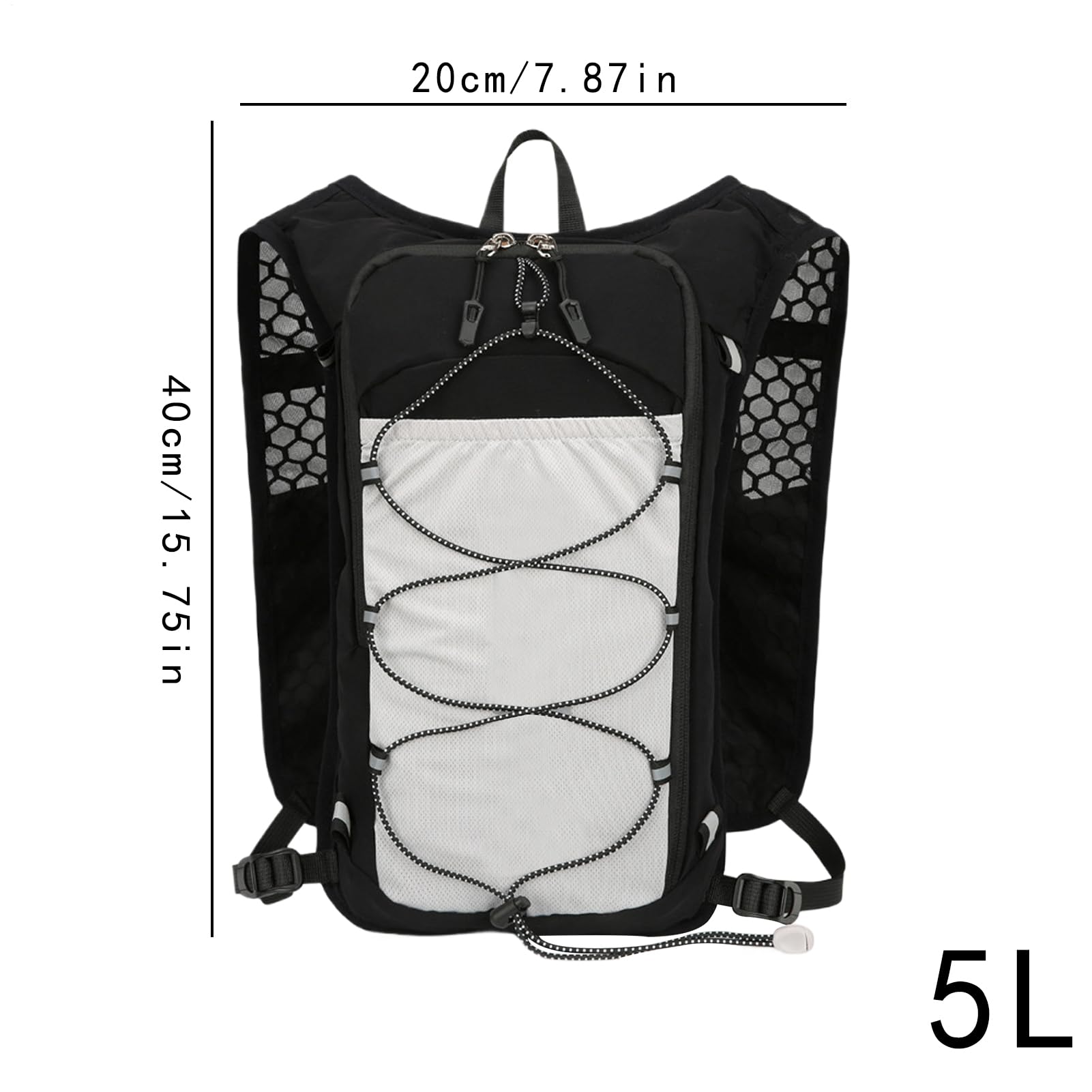 Sac à dos d'eau pour la course, sac à dos à courir | MARATHONERER RACKE WATER DAYPACK - Pack multi-fonctions réfléchissantes pour randonnée des sentiers de randonnée des marathons de course à cyclisme
