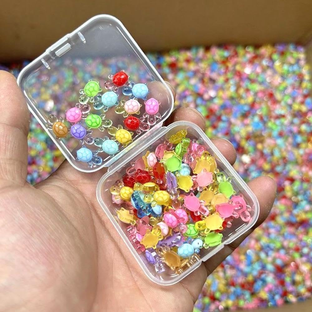 100 Pcs Colorful Resin Turtles for Crafts Dollhouse Miniatures,Mini Resin Turtles Toy,Mini Animals,for DIY Craft Garden，Landscape，DollhousePotted Plants Decor image 4