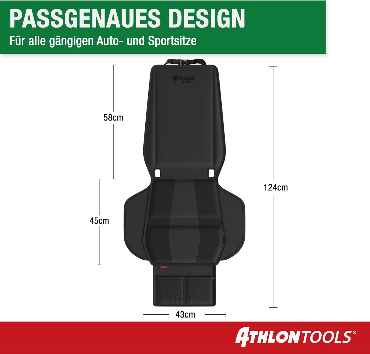 ATHLON TOOLS Child seat pad with Side Protection - Optimal fit - Isofix Compatible - Thickly Padded - for Child Seats, Infant Carriers and Booster Seats - Designed in Germany