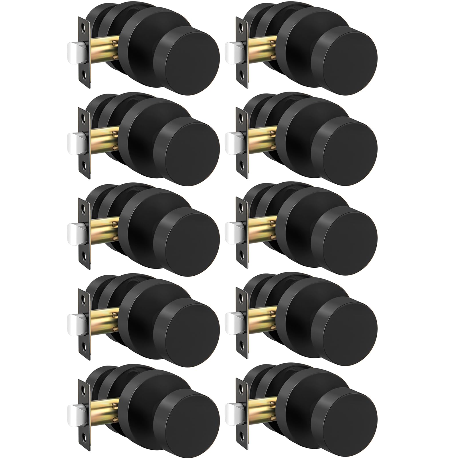 Haidms Brushed Gold Door Knobs - 6 Pack -16