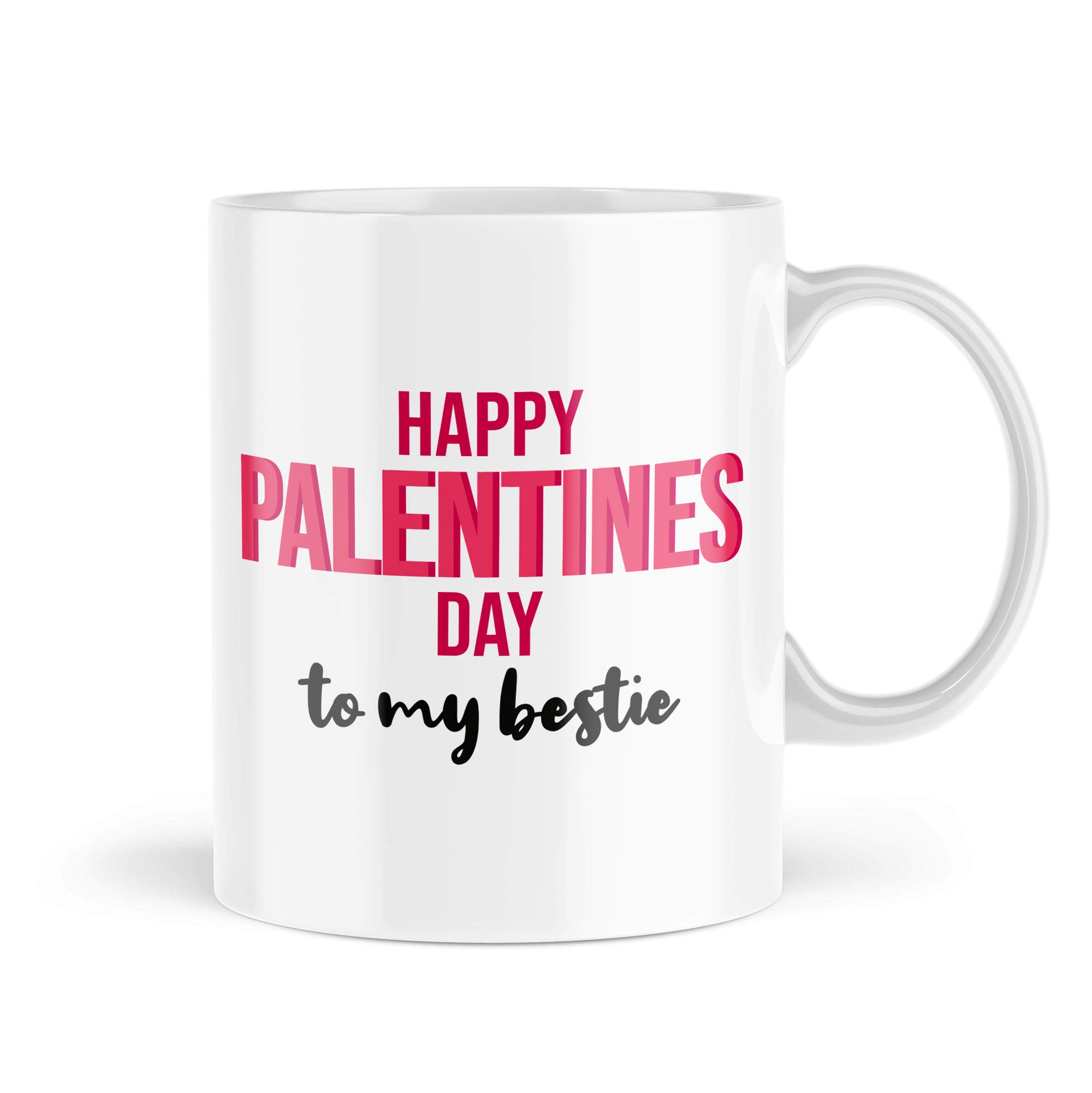 Tongue in Peach Funny Mugs Valentines Day Mug Happy Palentines Day to My Bestie Mates Friends Mug Colleague Office Birthday Novelty Naughty Profanity Banter Joke Coffee Cup MBH553