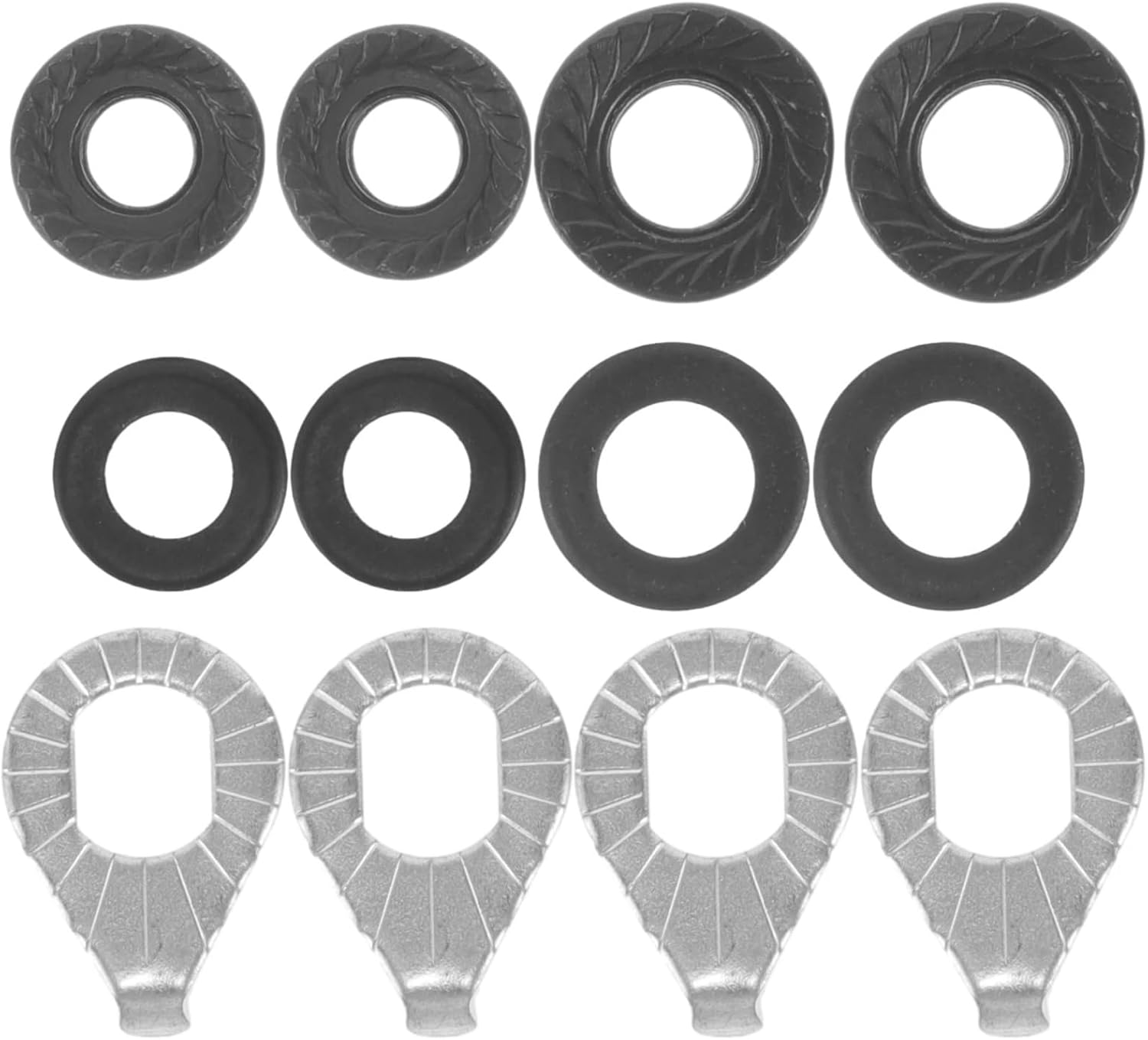 Bicycle Parts Bicycle Hub Nut and Washer Kit -16PCS M8+M10 Axle Nuts with Safety Washers for Front/Rear Wheel Replacement, Steel Construction