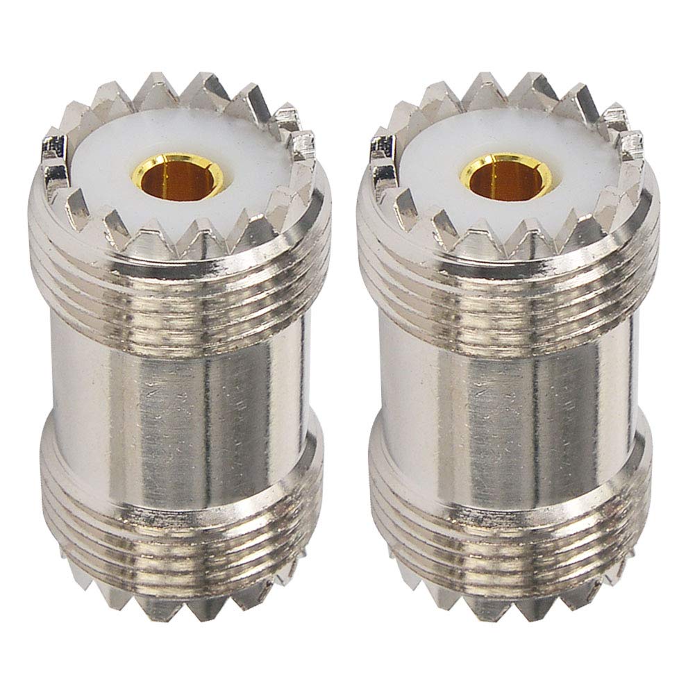 Connecteur SO239 à SO239 Connecteur UHF Femelle à Femelle Adaptateur SO-239 50 Ohms Basse Perte pour Connecteur Mâle UHF PL259 Radio Amateur, Antenne CB, Câble Coaxial, Lot de 2