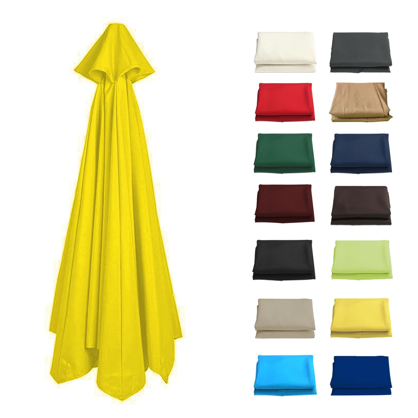 6/8 Arms Umbrella Replacement Cloth, UV50+, Replacement Parasol Fabric Canopy 200/270/300cm, Umbrella Canopy Replacement Cloth, Waterproof Anti-Ultraviolet(Color:Yellow,Size:6 ribs-2.7m(8.8ft)) — image 1