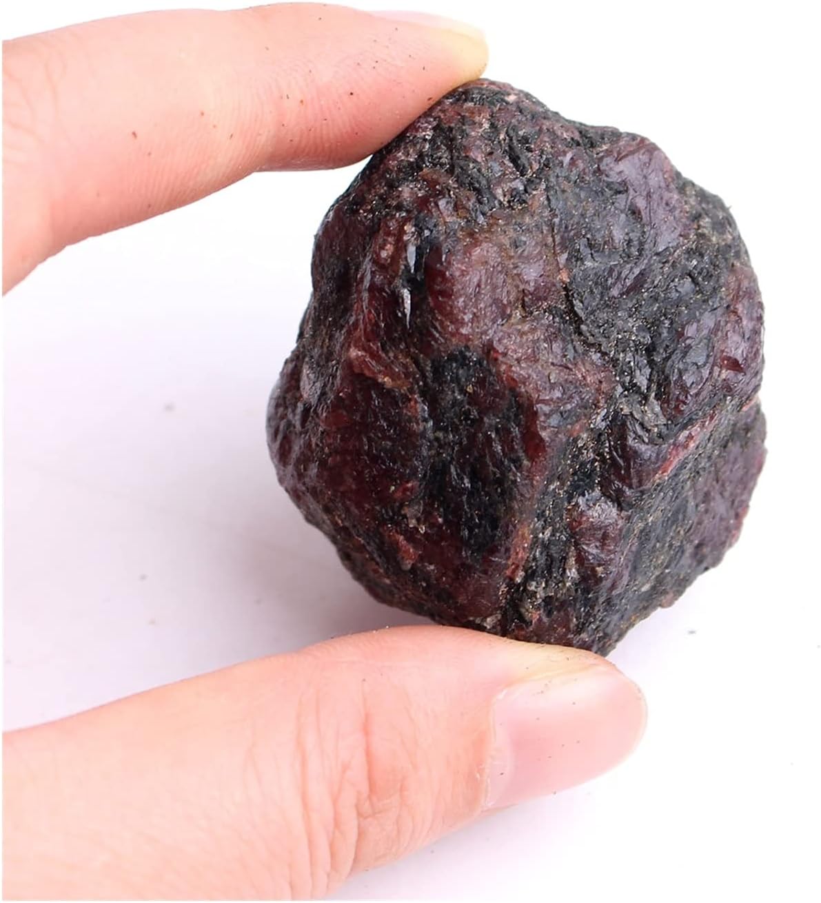 FIDEMM Natural Crystal Rough 1PC Natural Crystal Red Granat Rough Minerals Wine Red Stone Skirt Sample Healing Collection (Color : 100-150g, Size : Garent)