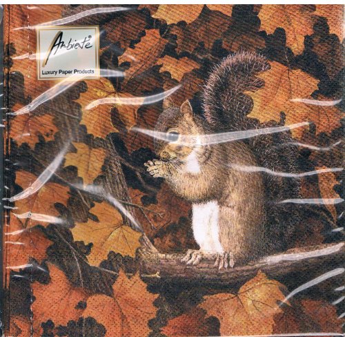 Preisvergleich Produktbild Ambiente - Servietten - Squirrel - Herbst / Eichhörnchen / Laub
