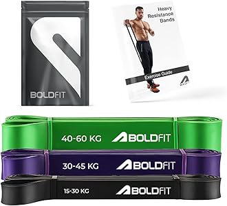 Boldfit Heavy Resistance Band for Exercise & Stretching (Black, Purple and Green),M