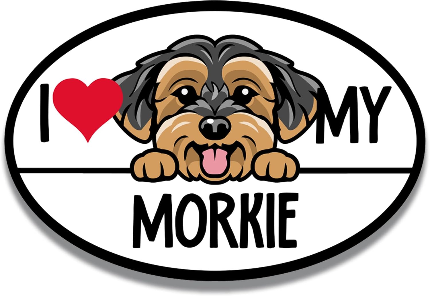 I Love My Morkie Dog Breed Car Magnet 4x6 Inch, Dog Lover Gift, Made in USA