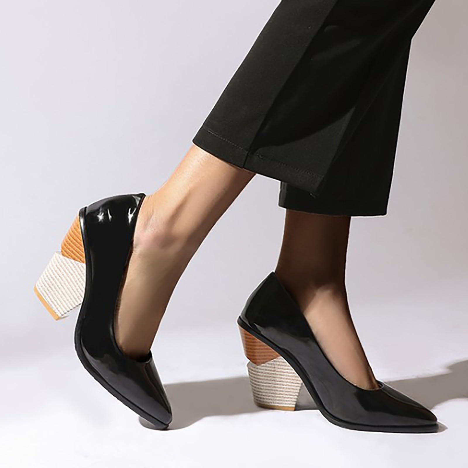 Zapatos de tacón alto para damas de honor plateados, con tacón alto, color negro, ajuste ancho, cómodo, cita, noche, formal, damas, gatito, punta puntiaguda, invitada de boda