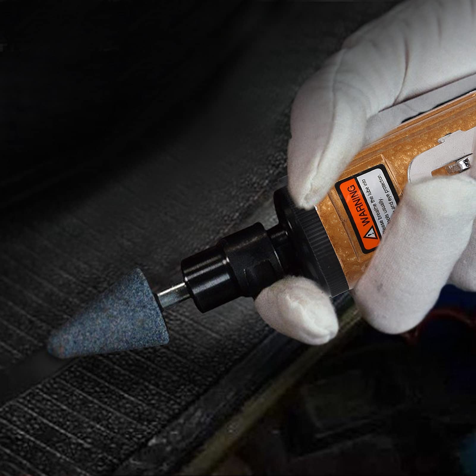 Smerigliatrice pneumatica ad aria compressa per incisione, KP-621, 22.000 giri/min, kit di smerigliatrice ad alta velocità con interruttore di sicurezza, manico diritto compatto (Stile UE)