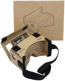YinCaiCheng Google Cardboard,Virtual Real Store 3D VR Headsets Virtual Reality Gl Box with Clear 3D Optical Lens and DIY Comfortable Head Strap Nose Pad for Smartphones (Upgrade 1.0, 1 Pack)