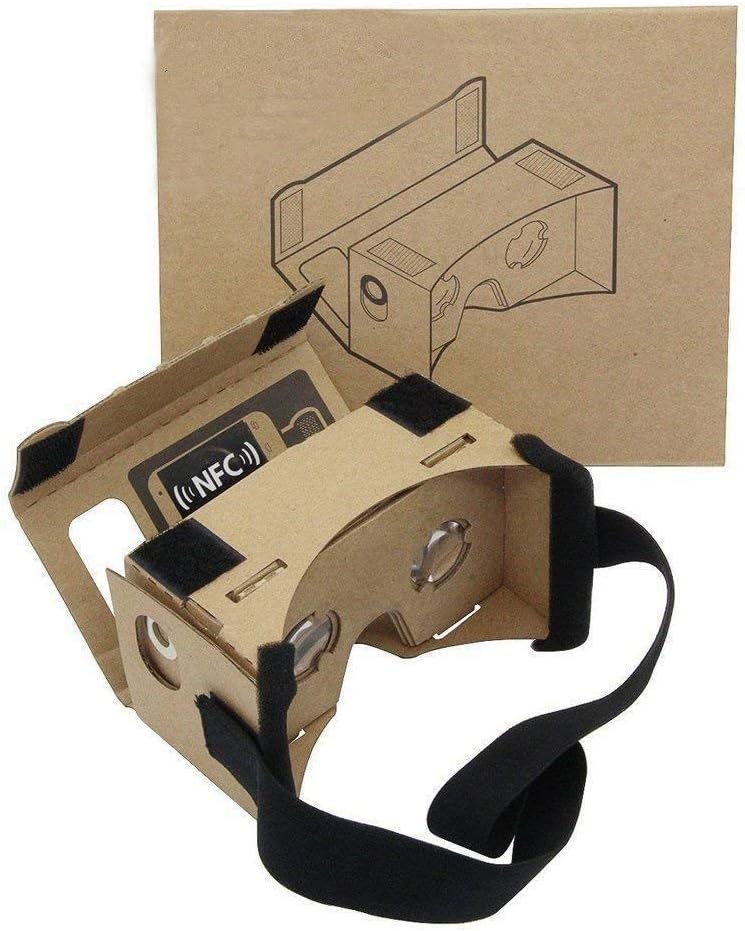 Google Cardboard,Virtual Real Store 3D VR Headsets Virtual Reality Gl Box with Clear 3D Optical Lens and DIY Comfortable Head Strap Nose Pad for Smartphones (Upgrade 1.0, 1 Pack)