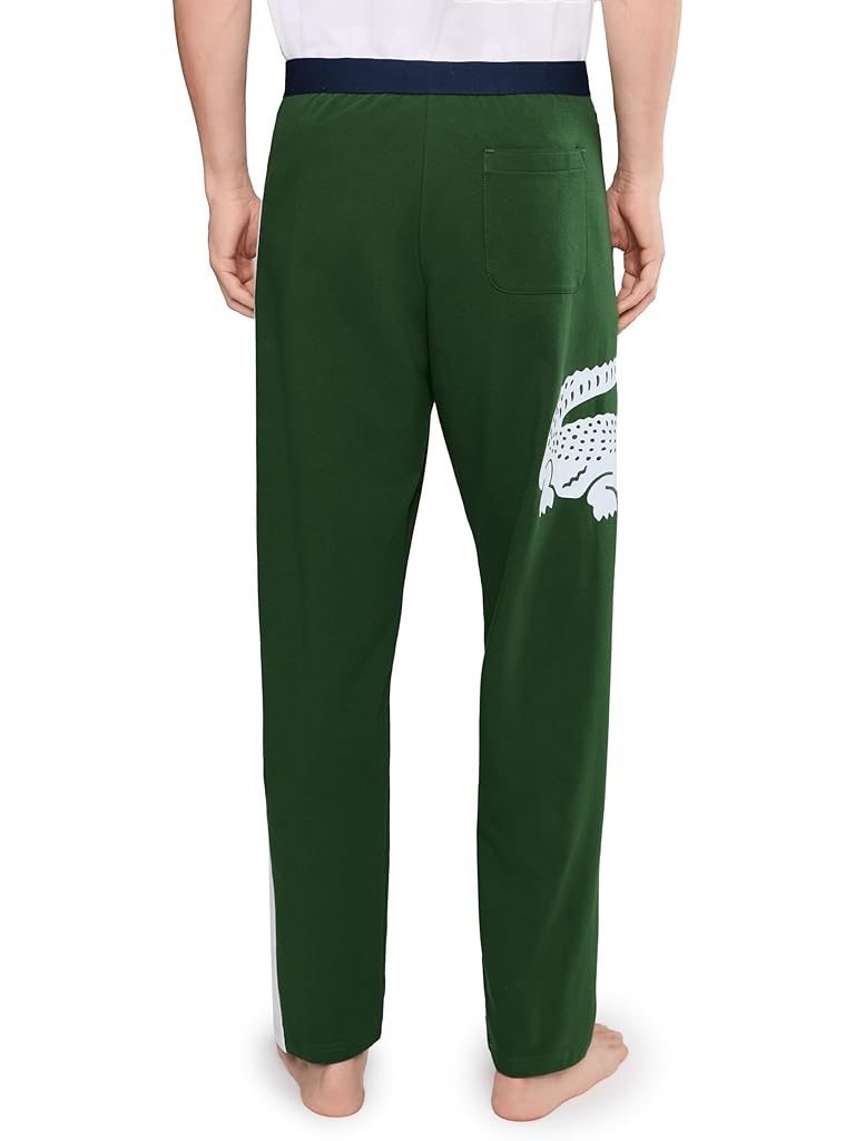 Green Lacoste Printed Fleece Loungewear Pants