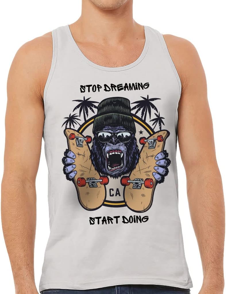Stop Dreaming Start Doing Tank - Art Workout Tank - Monkey Jersey Tank