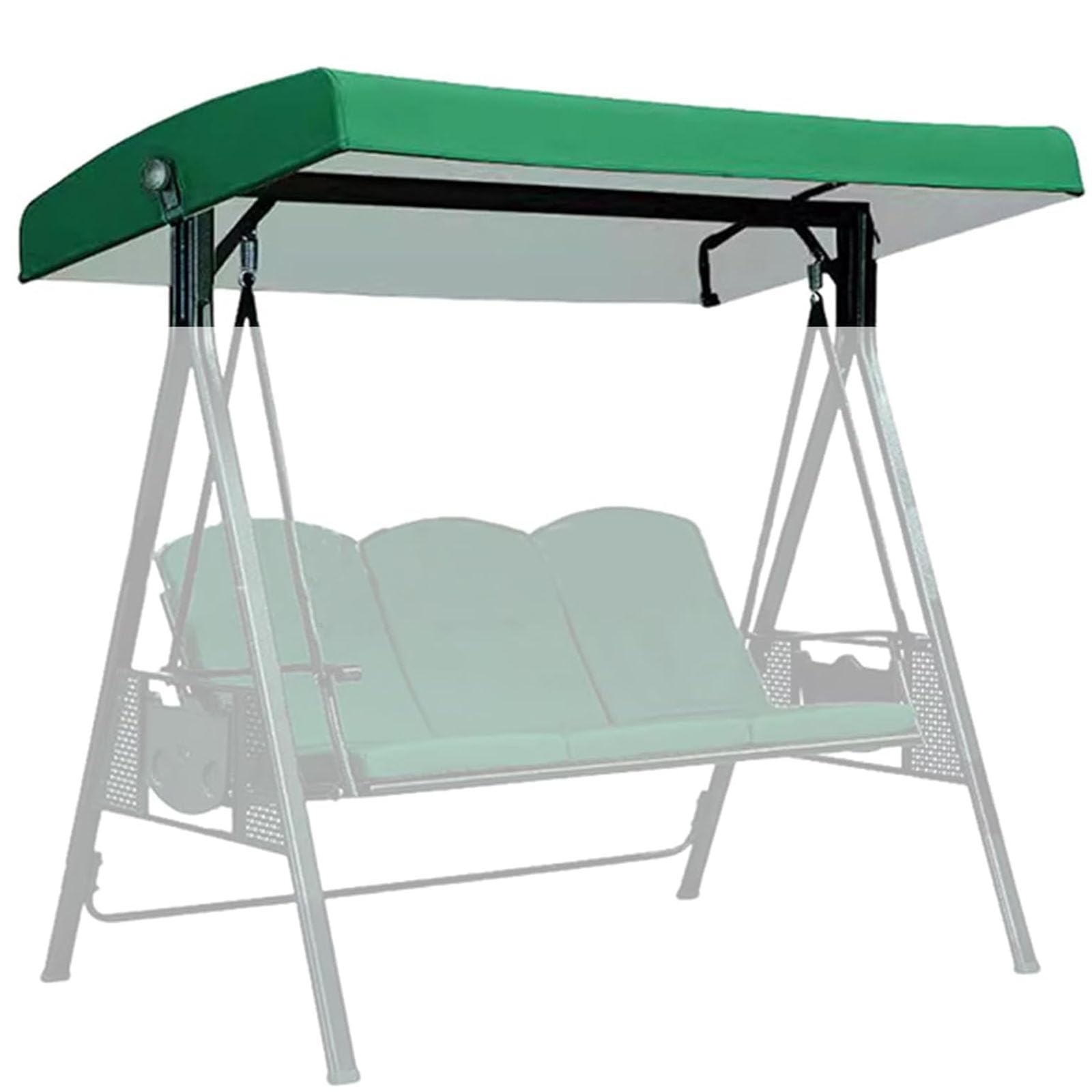 MXCZFC Garden Swing Canopy Replacement 3 seater, Swing Seat Canopy Replacement, Waterproof Windproof Anti-UV Garden Swing Seat Canopy Cover Heavy Duty Rip Proof Hammock Cover Top,Green