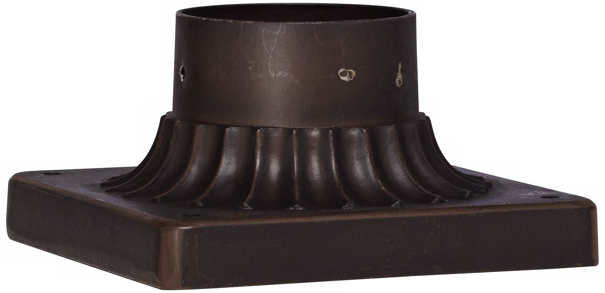 John Timberland Outdoor Pier Mount Post Adapter Antique Bronze Aluminum Fluted Column Style Base 5 3/4