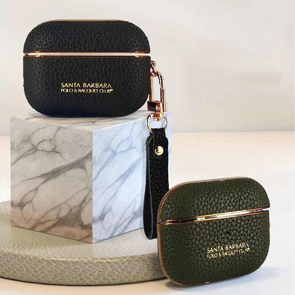 MILLION CASES Santa Barbara Earbuds Pro Leather Plating Protective Case (Black) : Amazon.in: Electronics