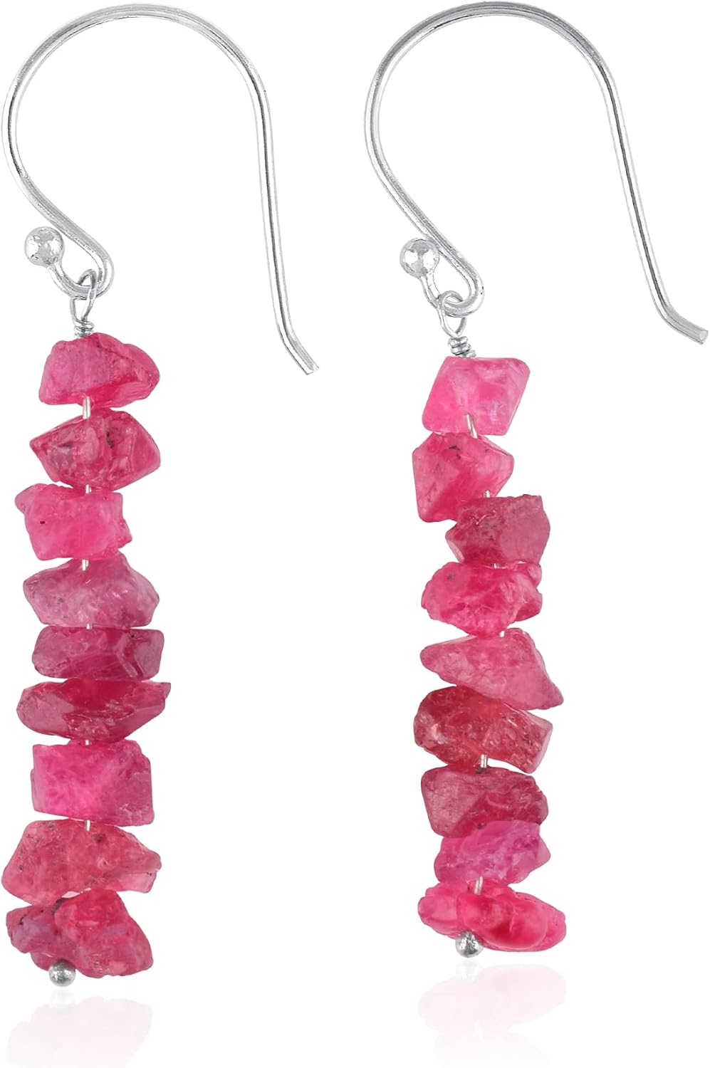 Natural Raw Red Spinel Earring In 925 Sterling Silver, Rough Gemstone Earring, Uncut Red Spinel, Stone Earring, Birthstone, Gift For Her