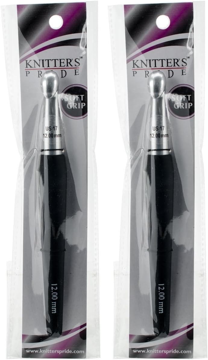 Knitter's Pride Aluminum Crochet Hook, 12mm, Silver (Pack of 2)